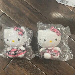 Ty Hello Kitty Plush Doll with Pink Plaid Dress